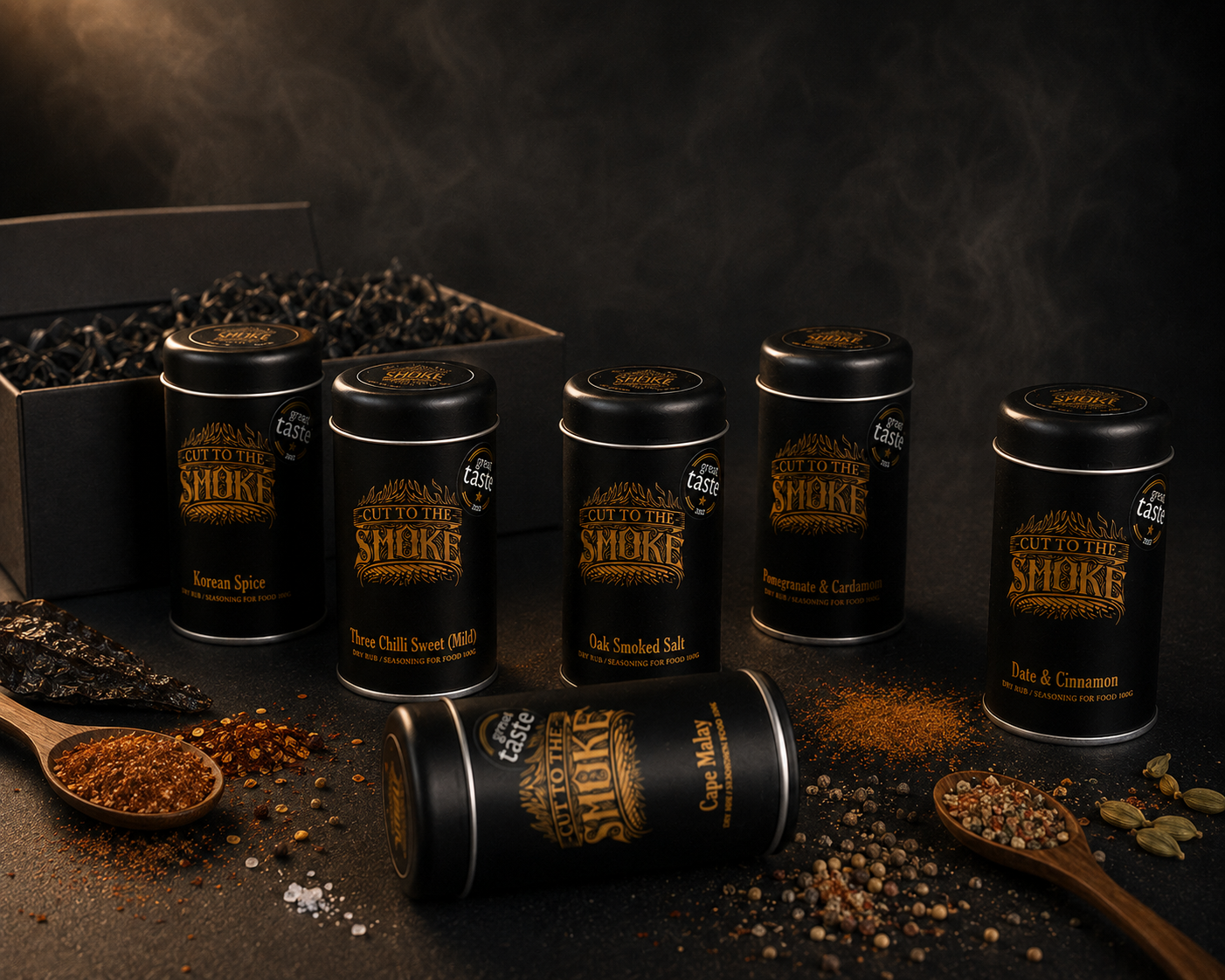 Build Your Own Spice & Smoked Salt Gift Box – 6 Tins