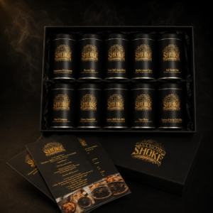 Ultimate BBQ Seasoning Gift Set containing ten tins