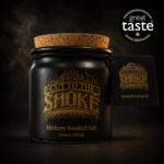 Award-winning Hickory Smoked Salt coarse 125g stoneware jar