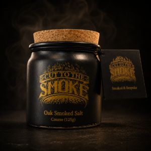Award-winning Oak Smoked Salt coarse 125g stoneware jar